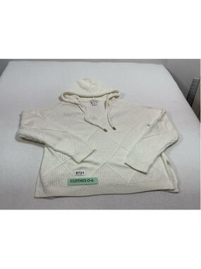 Womans Excellent Cynthia Crowley Hooded Sweater Pullover Medium White